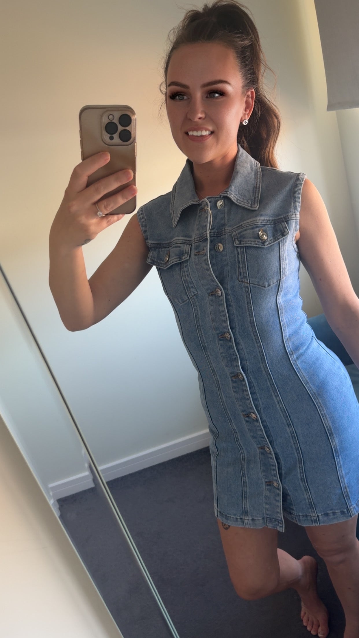 Button Up Denim Dress
