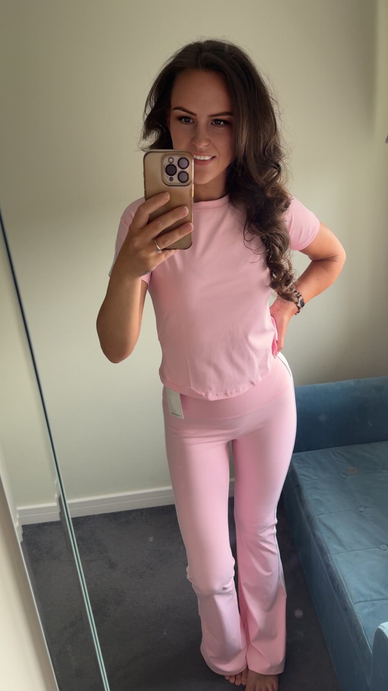 Short Sleeve Flare Gym Set