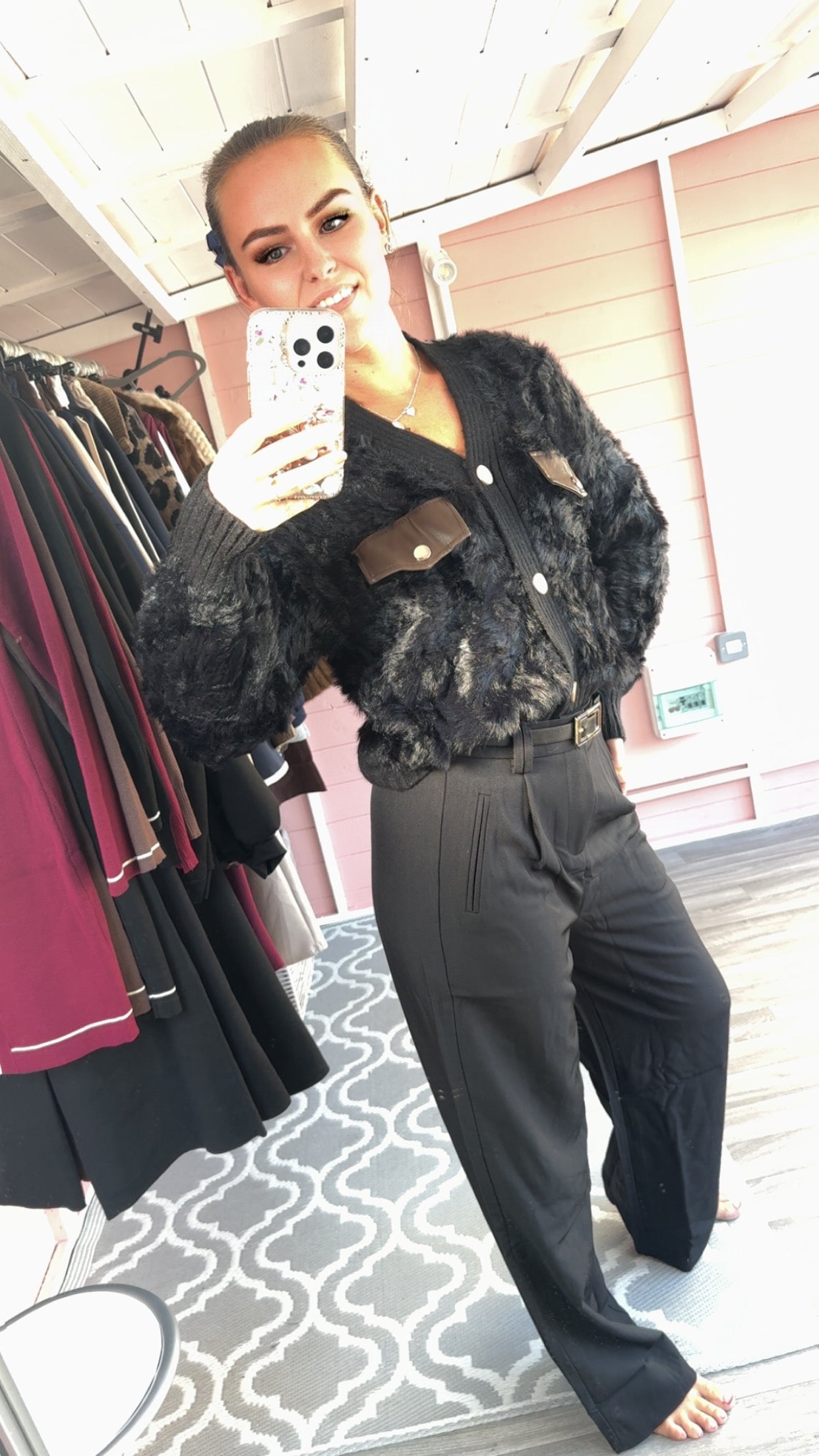 The ‘Gina’ Faux Fur Cardigan