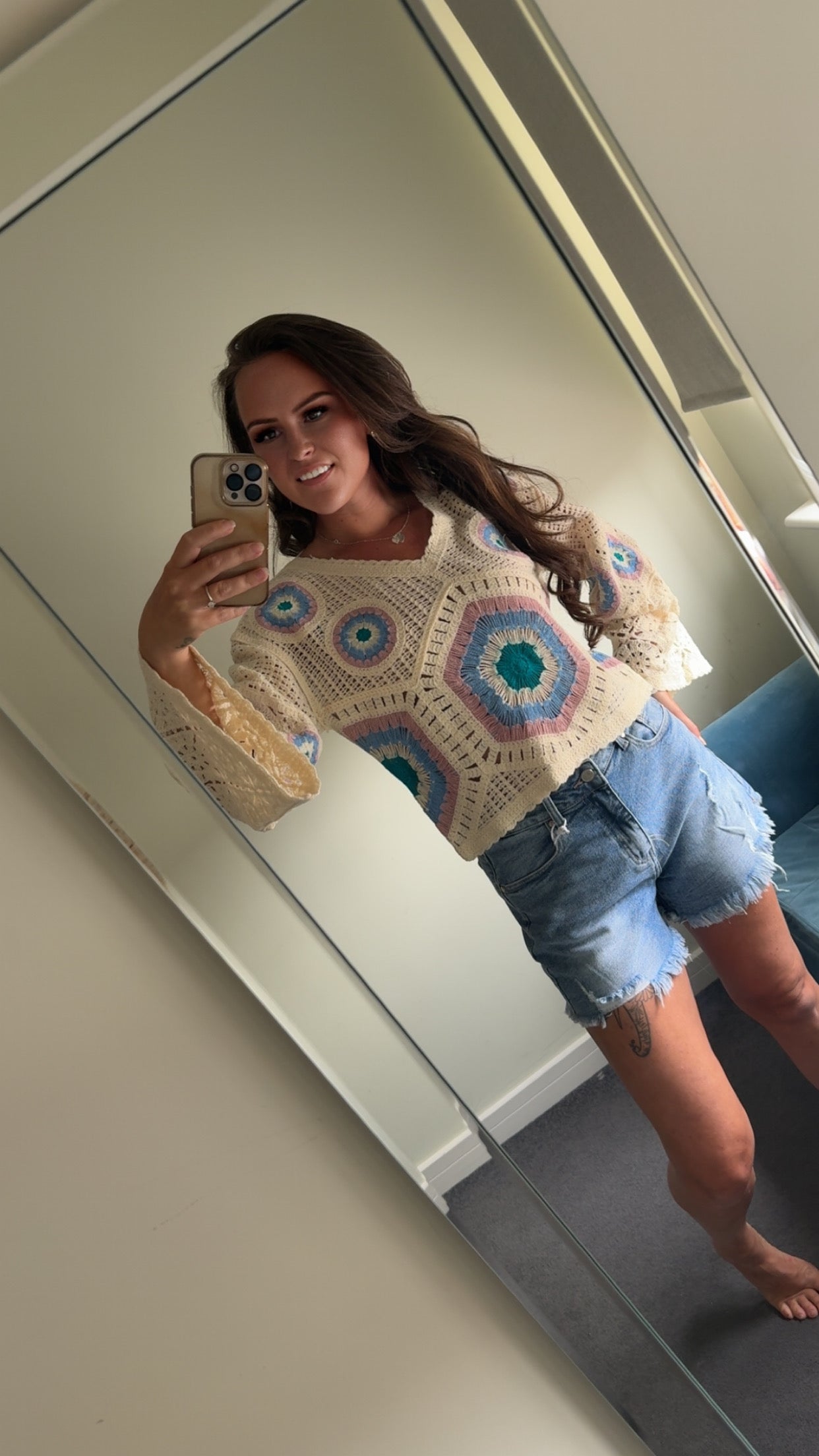 Crochet Bell Sleeve Top