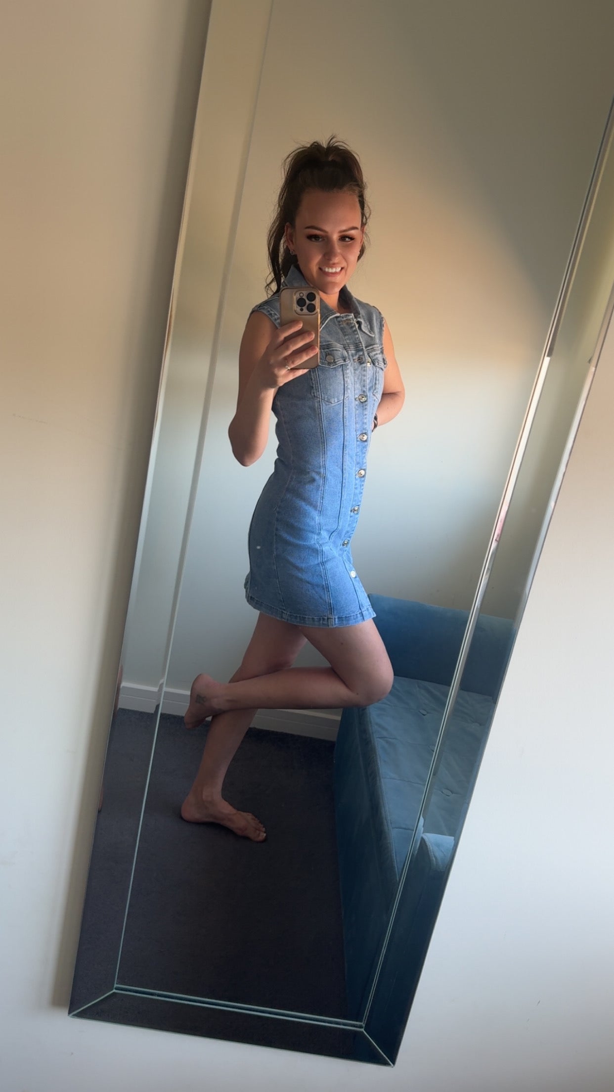 Button Up Denim Dress