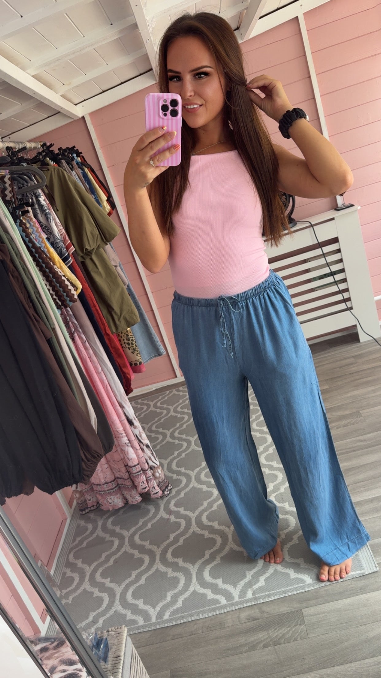 The ‘Grace’ Denim Style Wide Leg Trousers