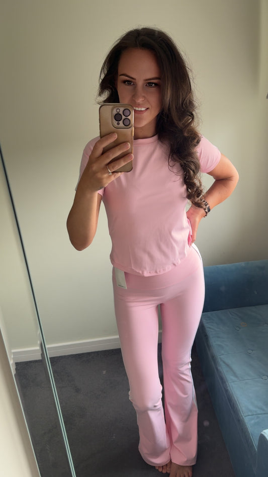 Short Sleeve Flare Gym Set