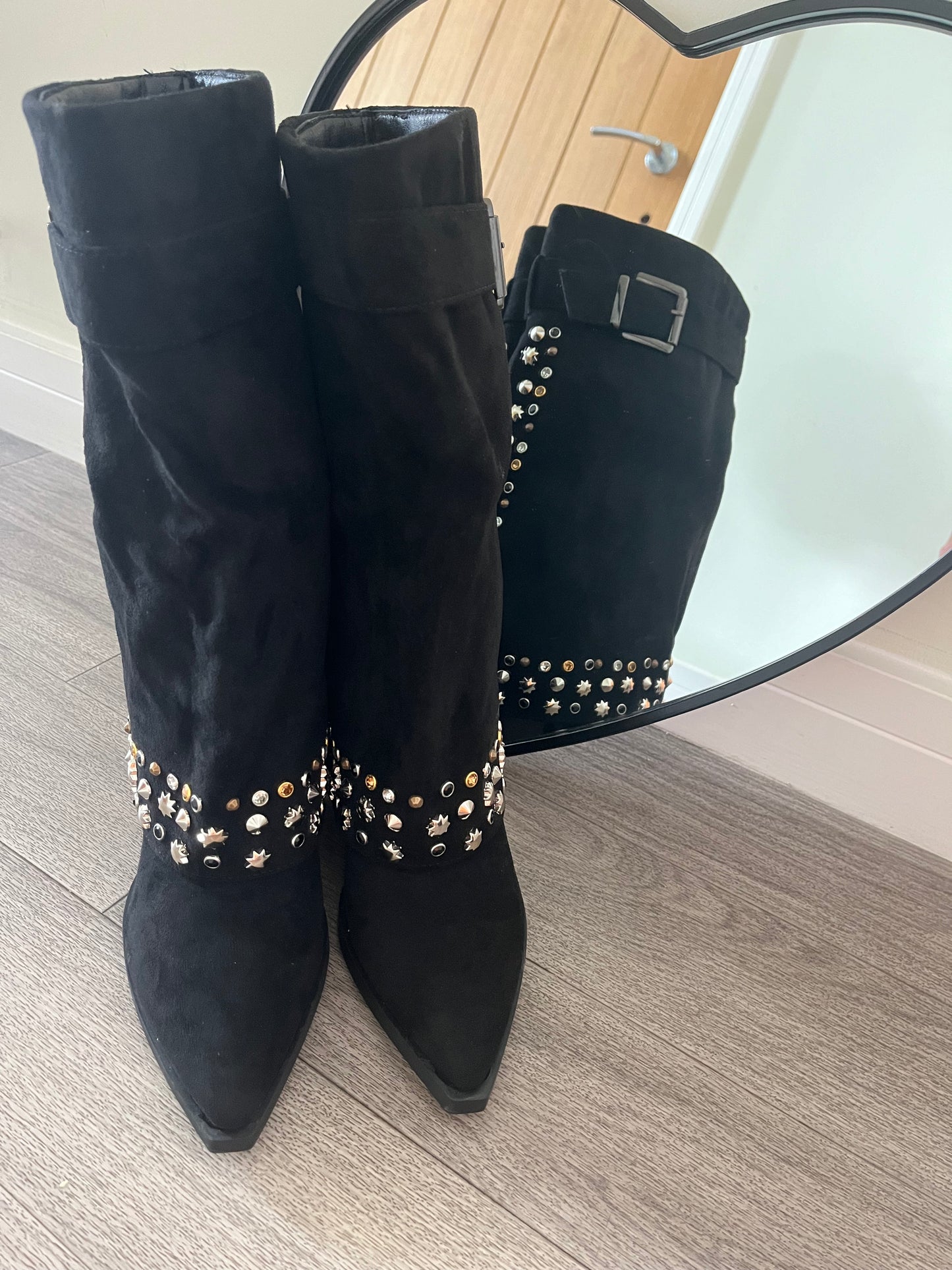 Black Studded Cowboy Boots