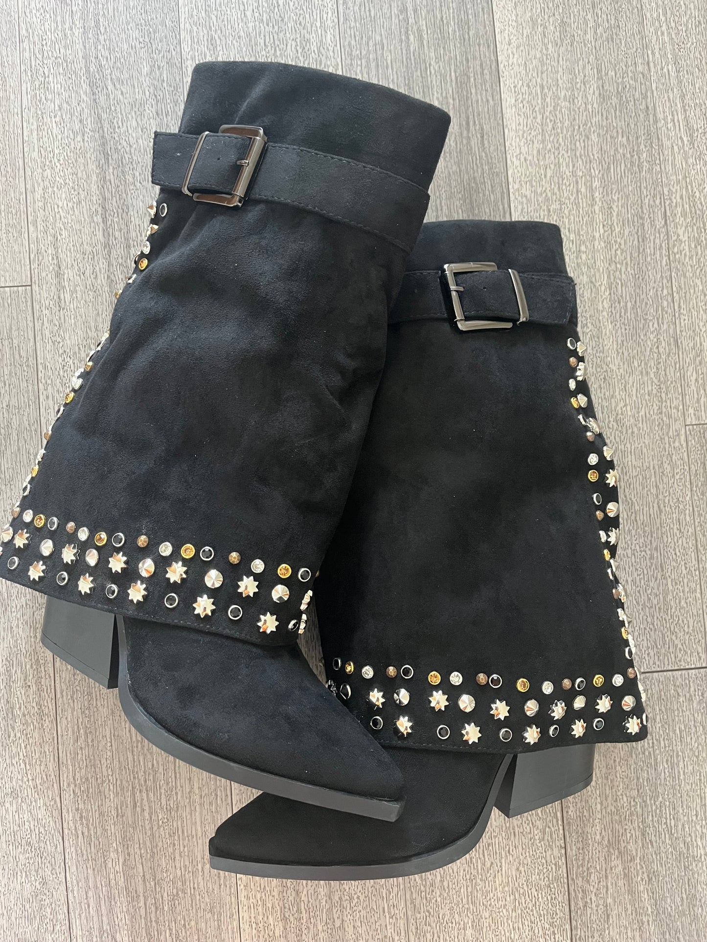 Black Studded Cowboy Boots