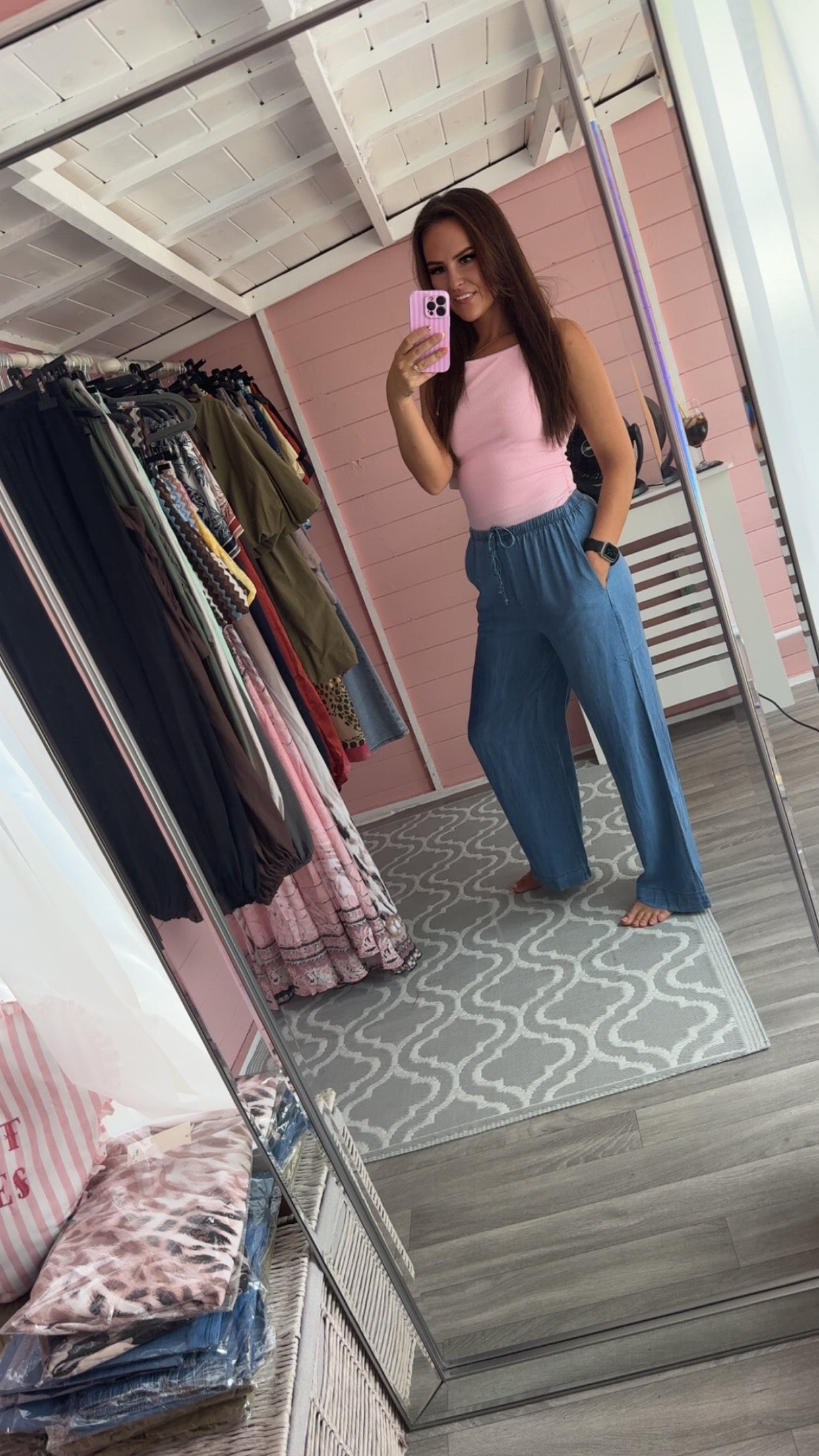 The ‘Grace’ Denim Style Wide Leg Trousers