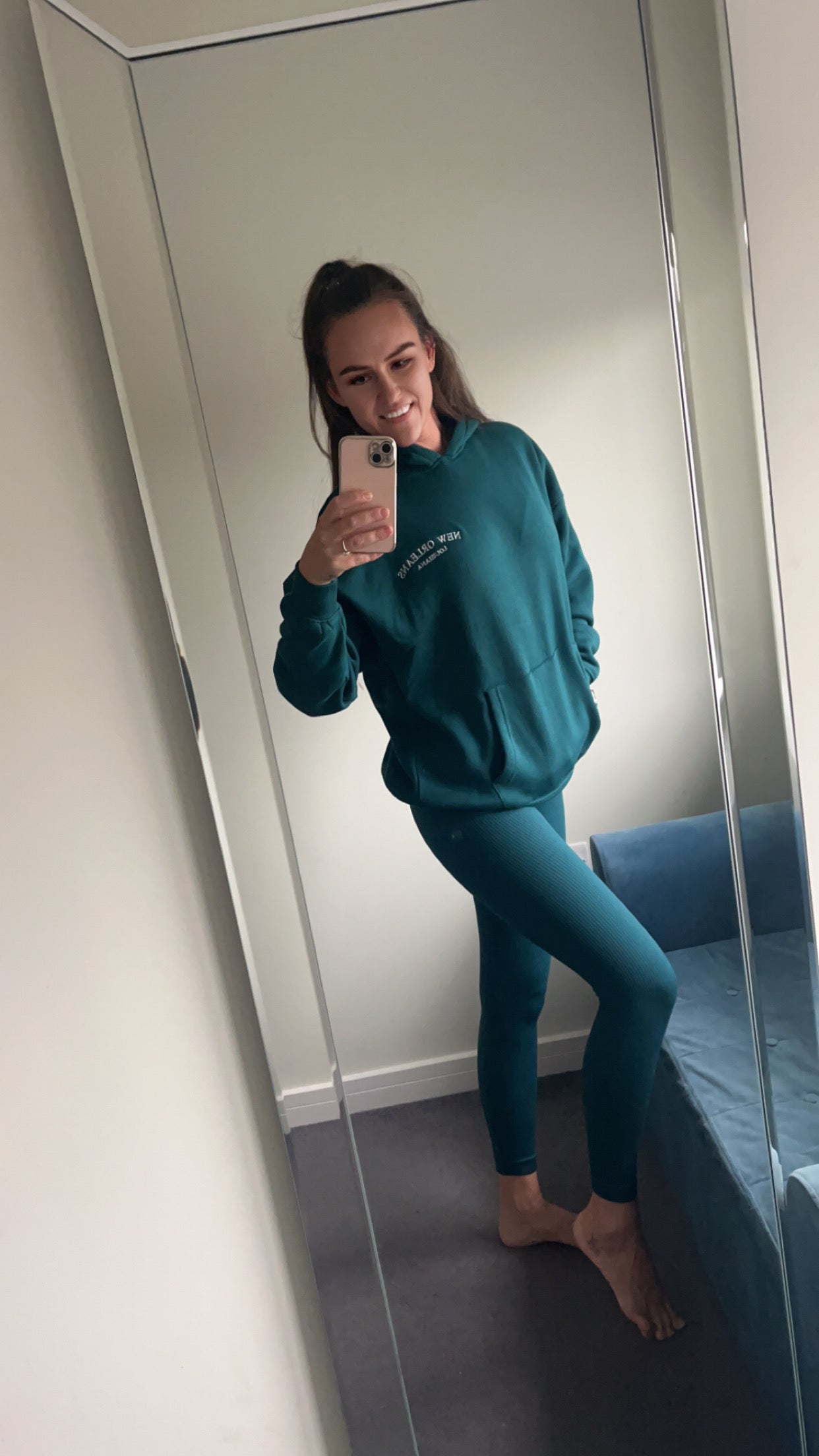 Teal Ribbed Leggings