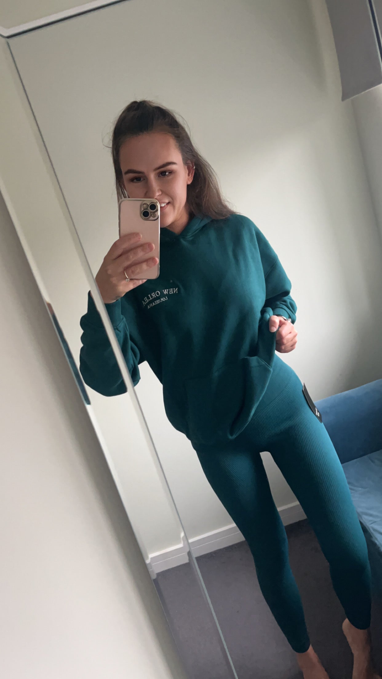 Teal Ribbed Leggings