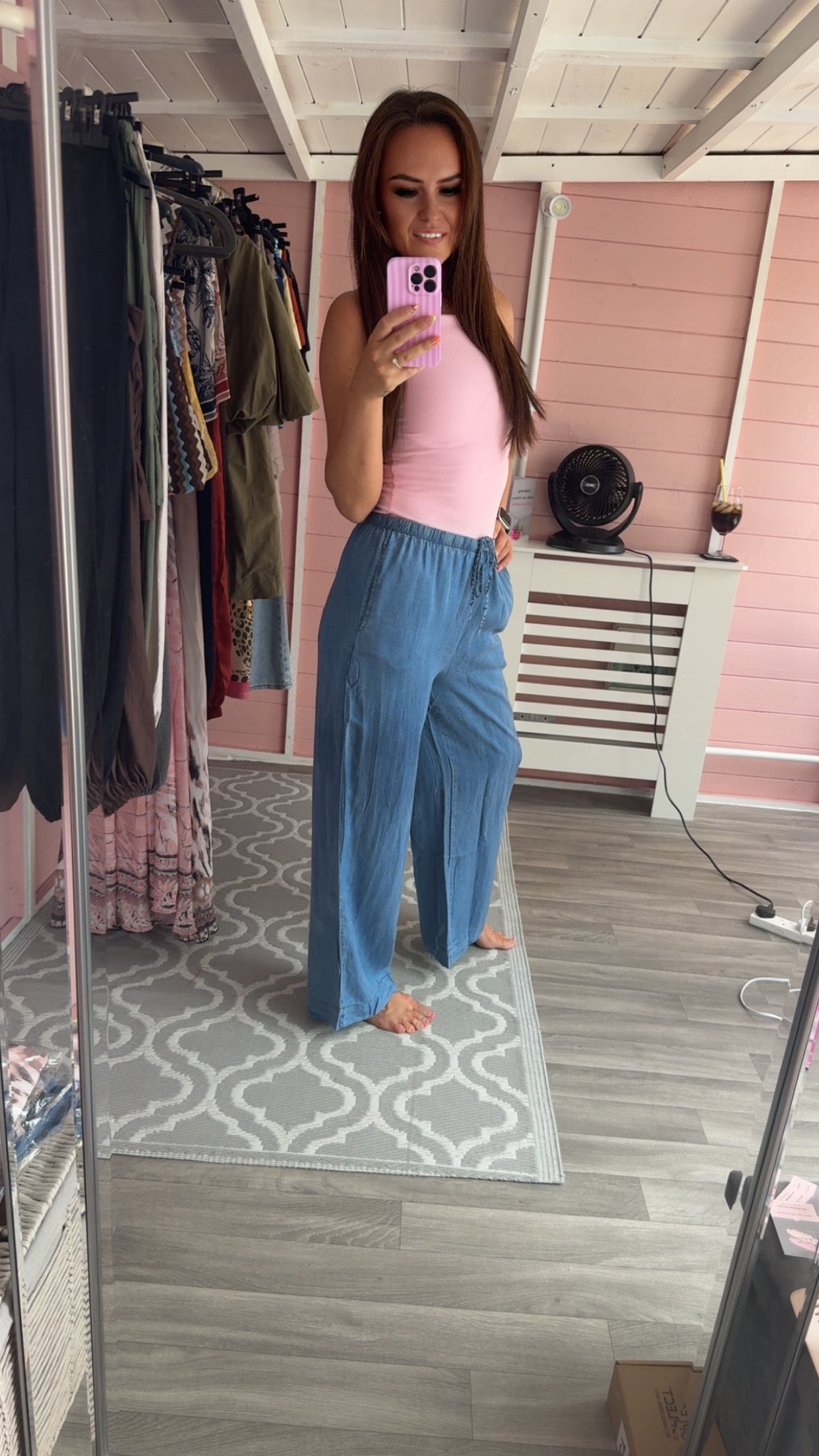 The ‘Grace’ Denim Style Wide Leg Trousers
