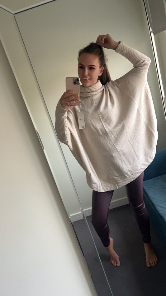 Roll Neck Batwing Style Jumper