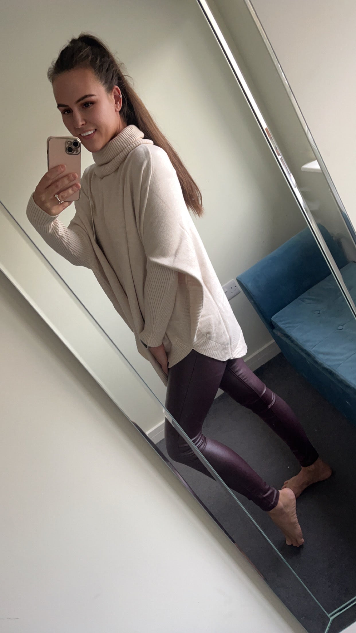 Roll Neck Batwing Style Jumper