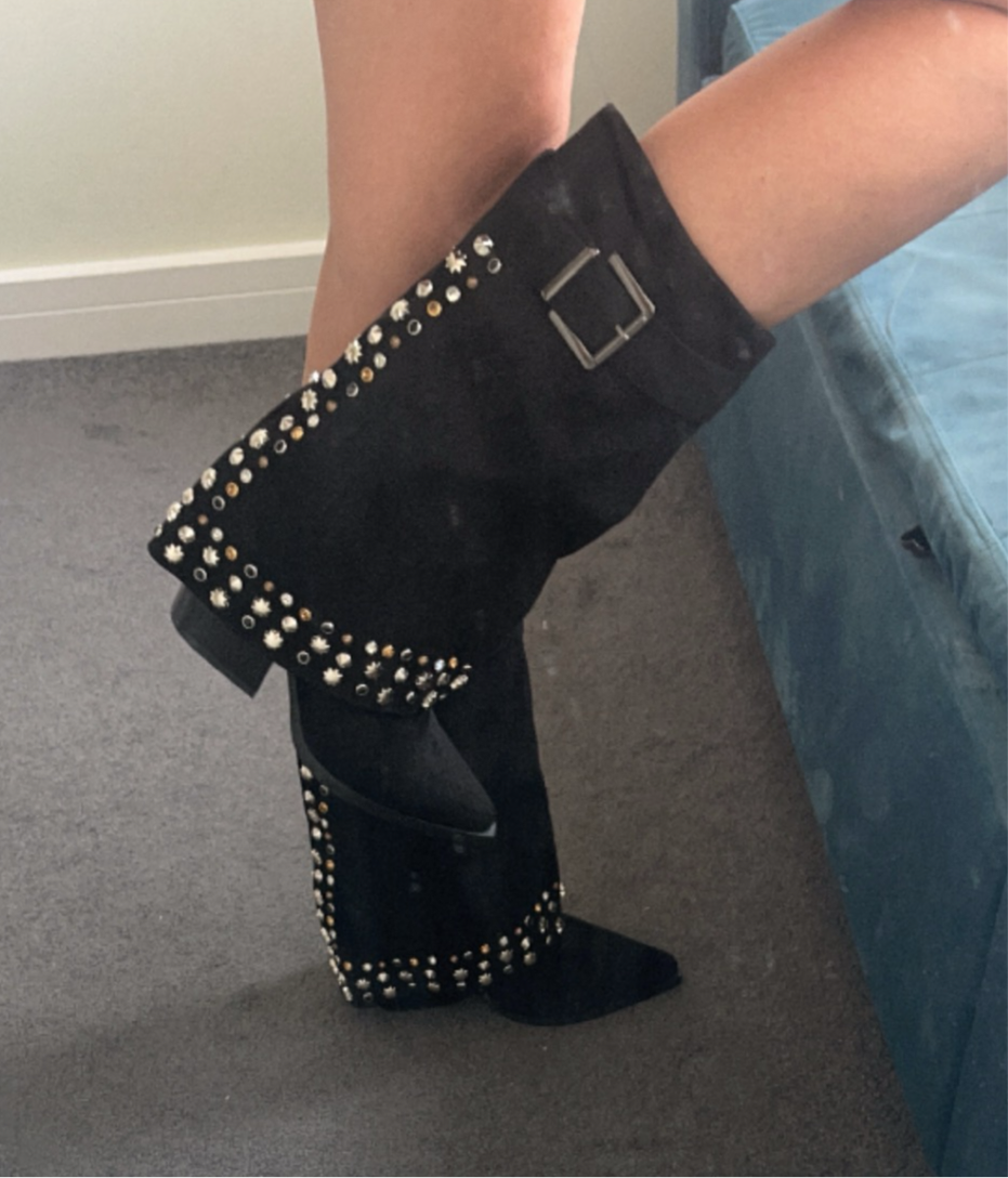 Black Studded Cowboy Boots