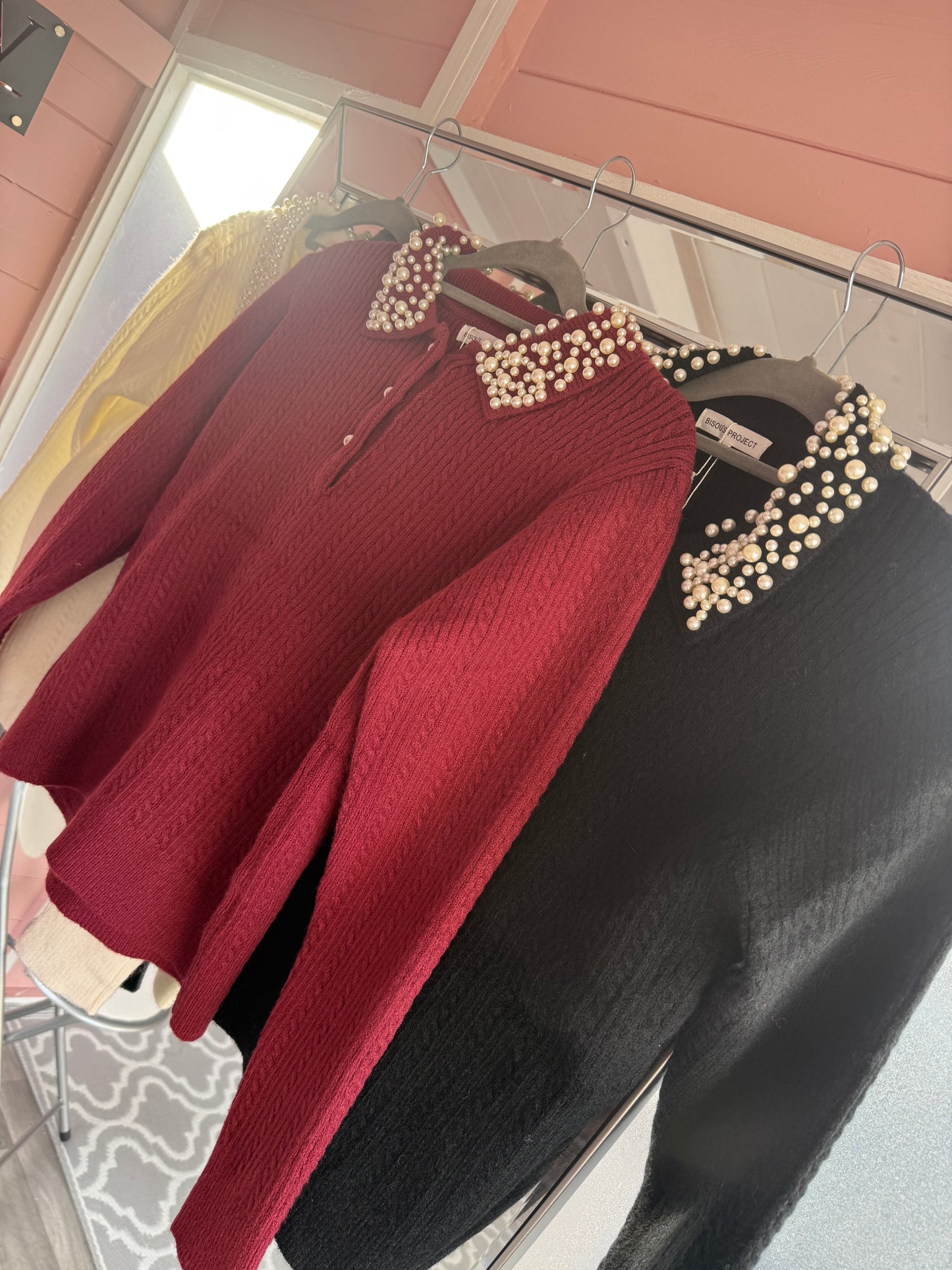 The ‘Ashley’ Pearl & Cable Knit Jumper