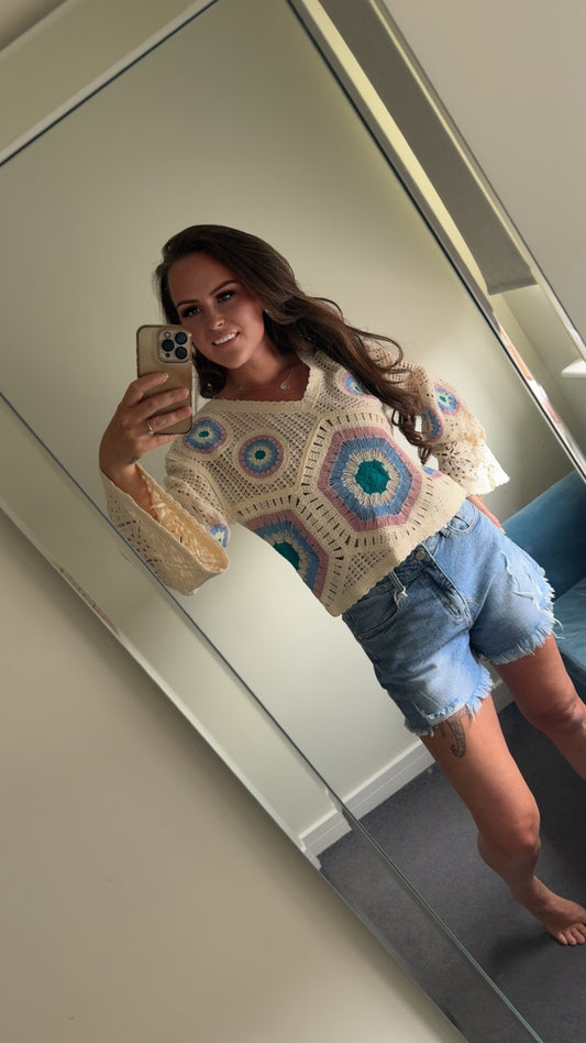 Crochet Bell Sleeve Top